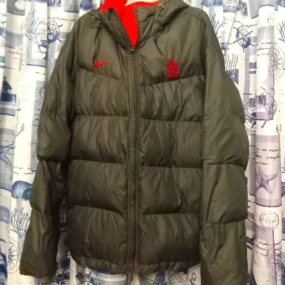MLB Nike St Louis Cardinals Puffer Jacket Dark Gray Men's XL - Picture 1 of 10